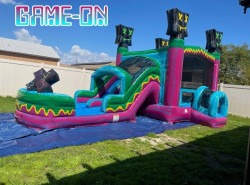 Game On Jumper W/ Slide for rent (with free basketball)