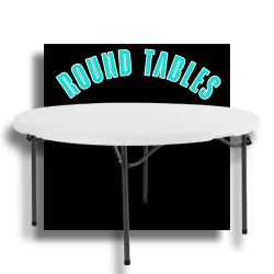 48 White ROUND TABLES